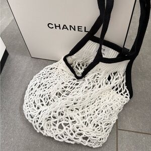 Chanel Black and White Mesh Tote